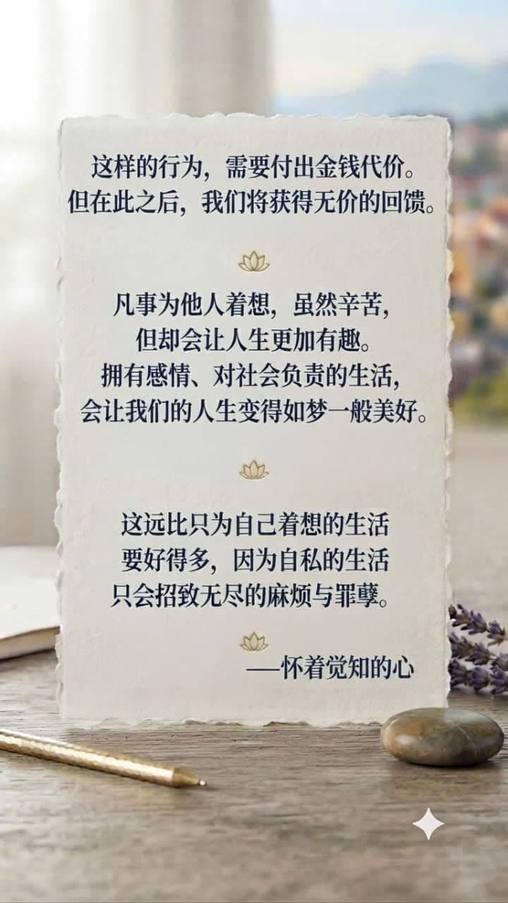 象征关怀他人与社会责任的励志画面，体现了通过慈悲、努力以及为他人着想而建立的有意义人生。