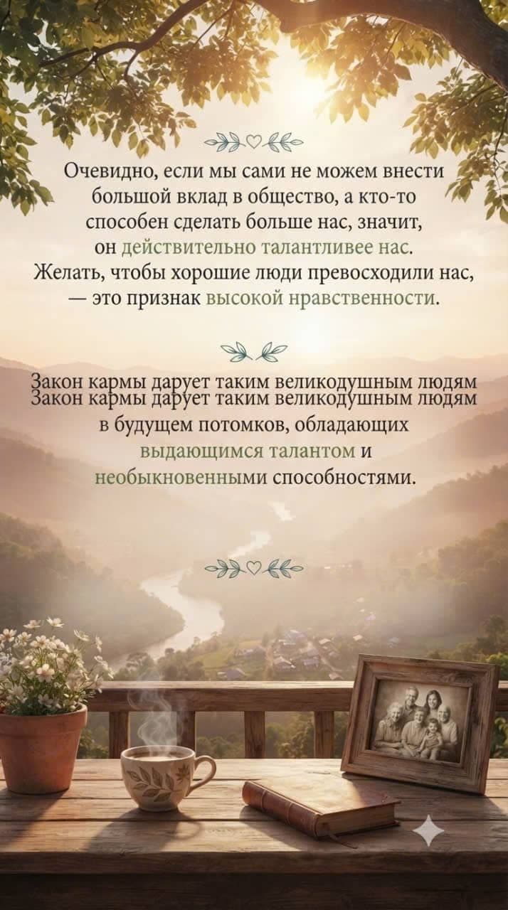 Поддержка добрых и талантливых людей с великодушием и благородной нравственностью