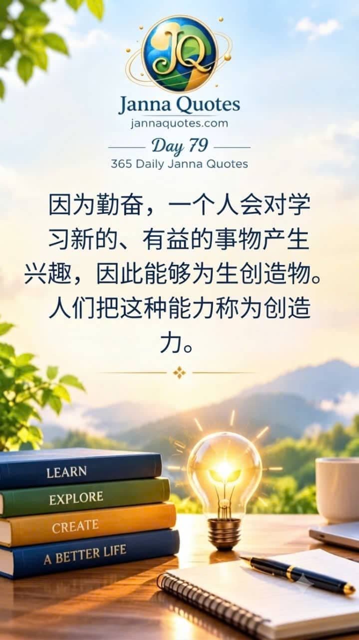 展现勤奋学习与创造力的励志图片，画面包含书籍、发光的创意灯泡和学习工作空间。