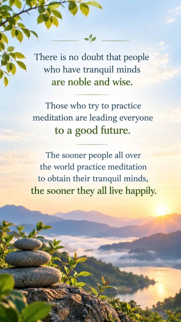 People practicing meditation to develop tranquil minds and create a happier future