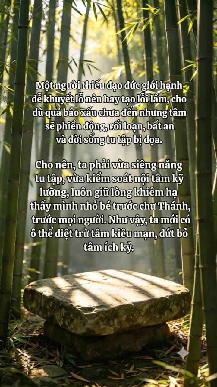 Thực hành thiền với sự khiêm nhường, đạo đức, kiểm soát tâm và vượt qua ích kỷ, đố kỵ