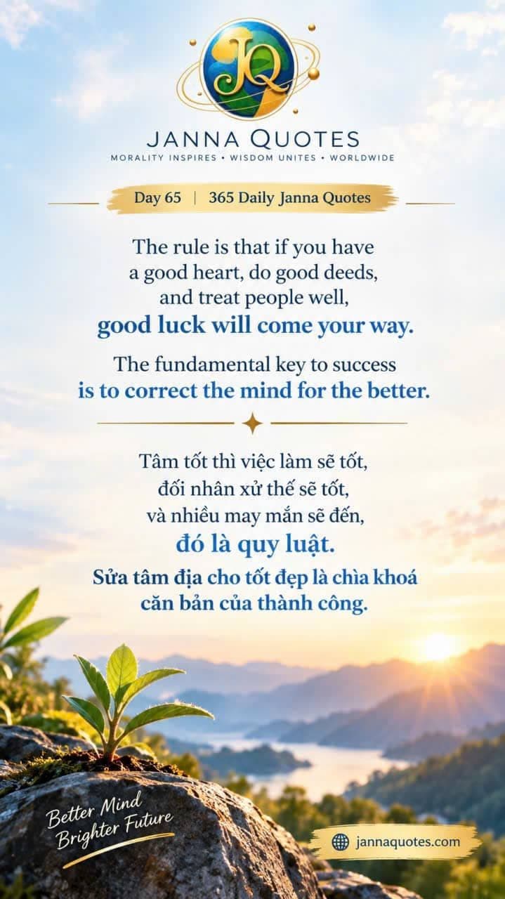 An inspirational image symbolizing a good heart, kind deeds, positive relationships, good fortune, and the importance of improving the mind for success.