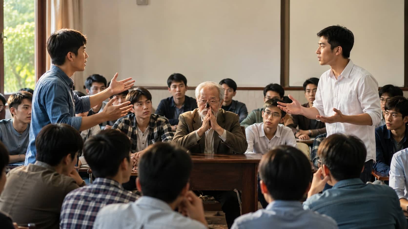 大学生讨论宗教问题,老教授强调道德、智慧、善意与社会和谐