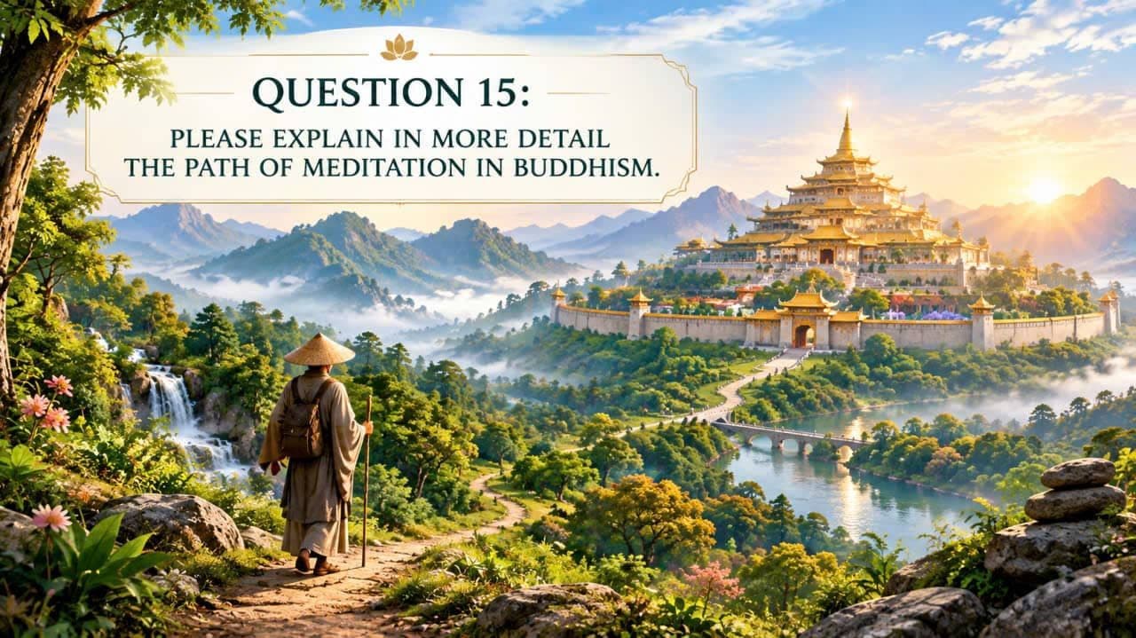 Con đường thiền định trong Phật giáo được biểu tượng bằng một cung điện bốn tầng hướng đến giác ngộ