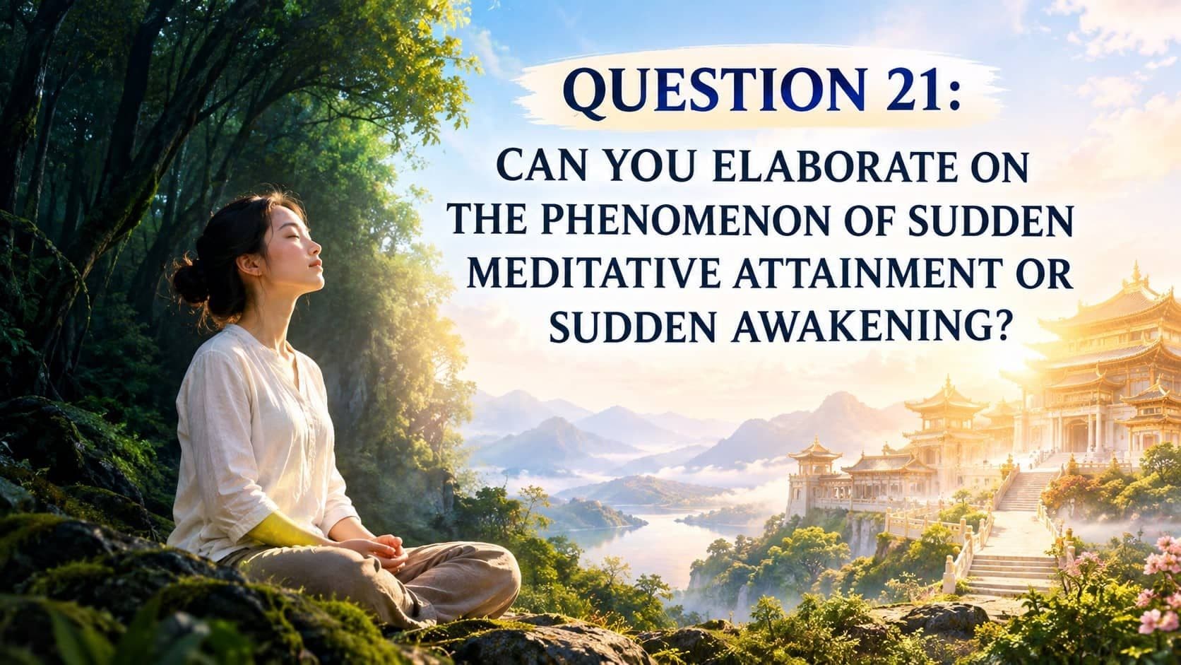 Question 21 about sudden meditative attainment or sudden awakening and the path to enlightenment.