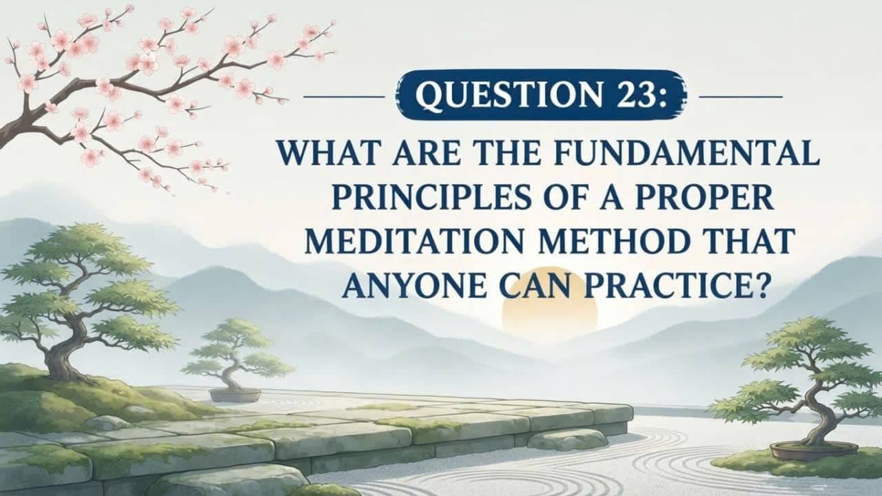 Câu hỏi 23: Những nguyên tắc cơ bản của một phương pháp thiền mà mọi người đều có thể thực hành