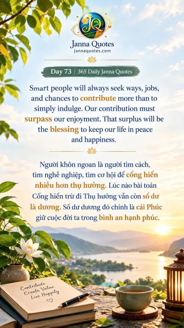 Smart people contributing more than they indulge for a peaceful and happy life