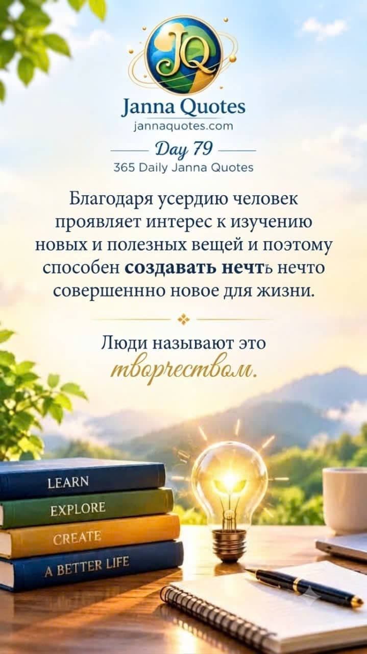Вдохновляющее изображение о трудолюбии, обучении и творчестве с книгами, светящейся лампочкой и рабочим столом.