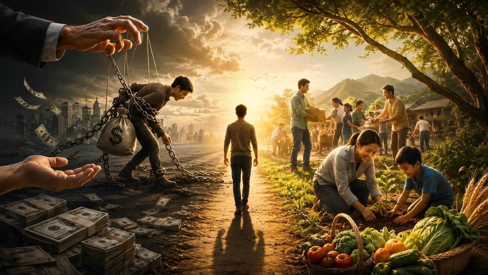 When we’re blessed because we’ve contributed a lot to life, then happiness, good fortune, and money will come to us naturally and respectfully. On the other...