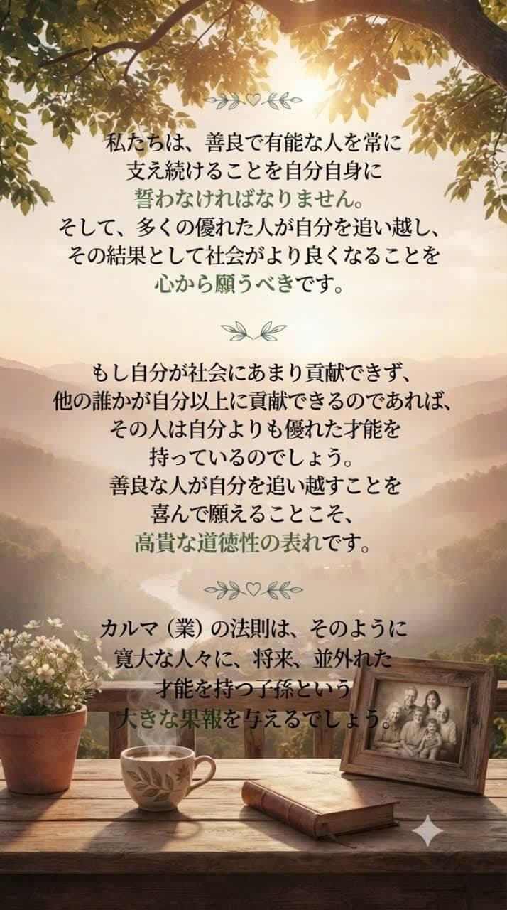 善良で才能ある人を応援する寛大な心と高貴な道徳心